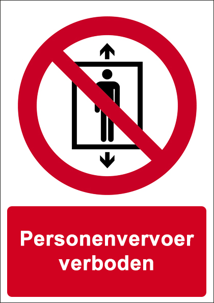 Personenvervoer verboden