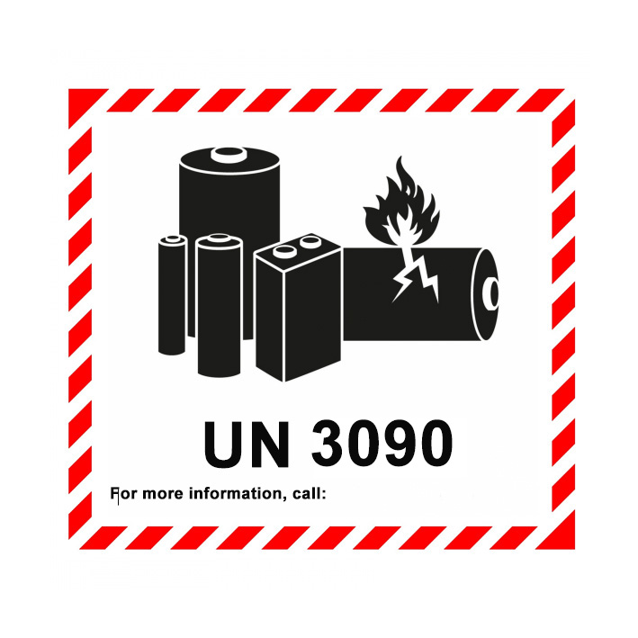 UN3090 sticker lithium-ion batterijen