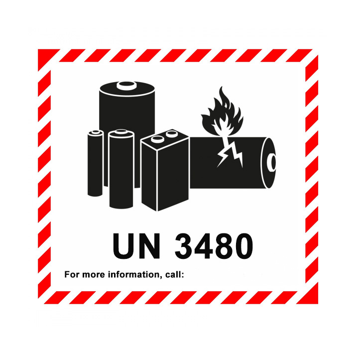 UN3480 sticker lithium-ion batterijen